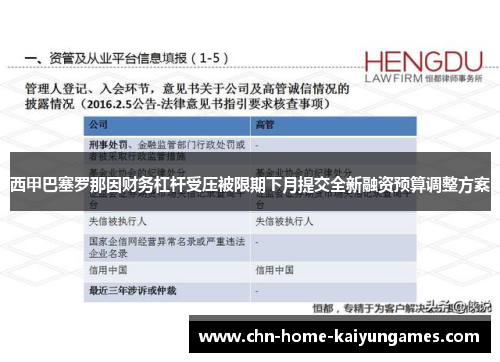 西甲巴塞罗那因财务杠杆受压被限期下月提交全新融资预算调整方案